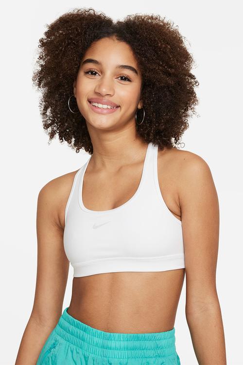 Girls Nike Dri-Fit Swoosh Bra - White/Pure Platinum
