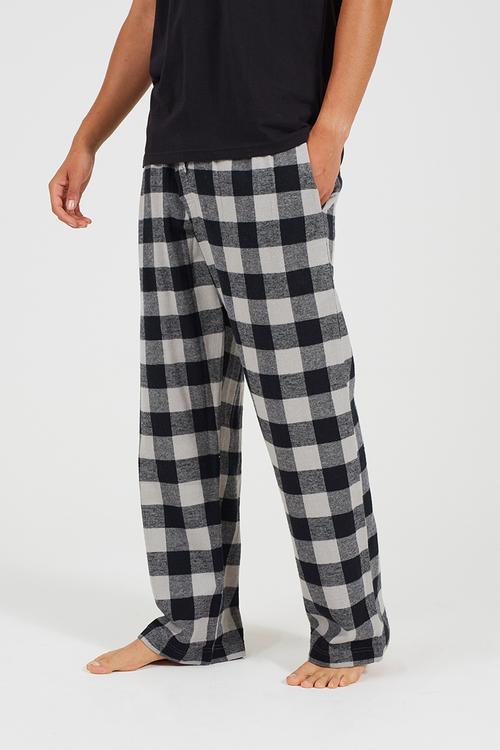 Grey Check Loungewear Bottoms - Grey Check
