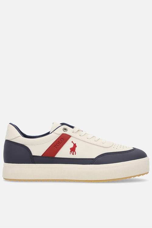 Colour block side flash sneaker - navy/red/white