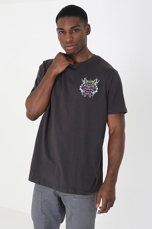 Oversized Fit Crew Neck Tshirt - Charcoal