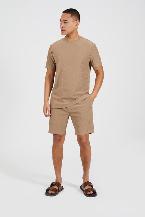 Relaxed Fit Crew Neck T-Shirt - Dark Taupe