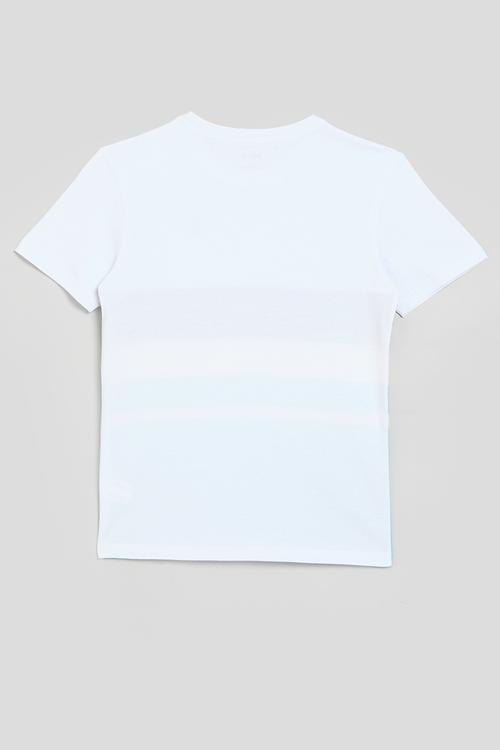 Boys blake striped ss tee - white
