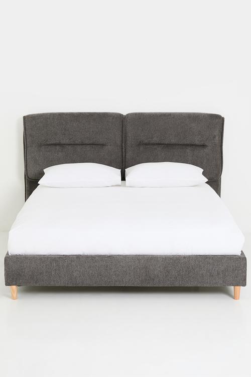 Owen upholstered bed - charcoal