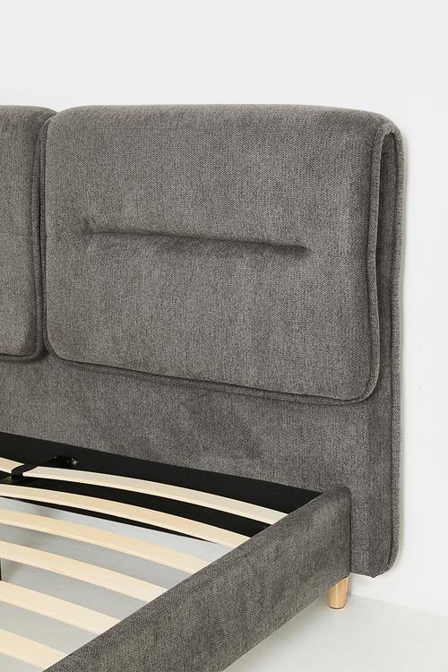 Owen upholstered bed - charcoal