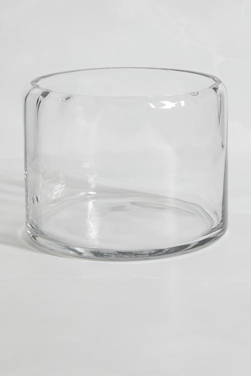 Rounded cylinder glass vase