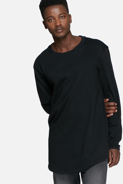 Loopback curved hem sweat