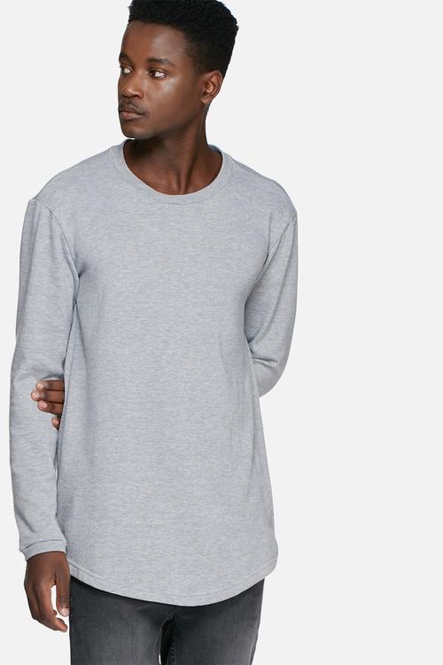 Loopback curved hem sweat