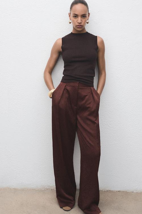 Trousers flor -  dark brown