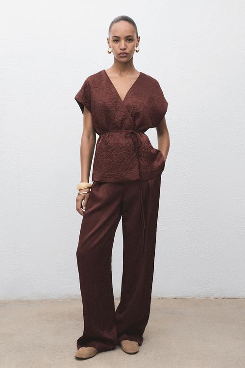 Trousers flor -  dark brown