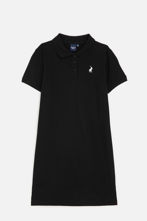 Core girls dakota short sleeve golfer dress - black