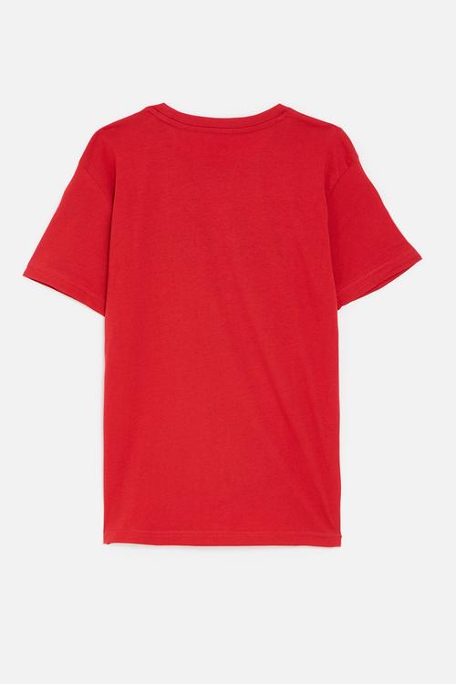 Boys logan crested short sleeve tee - samba red