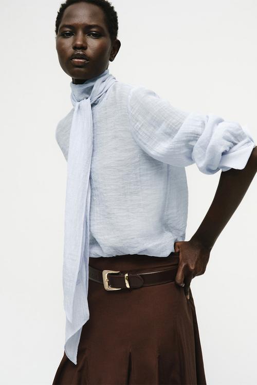 Blouse brown - mid-blue