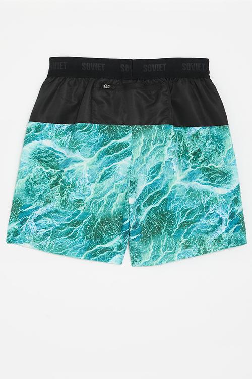 Boys fashion swim short - black & blue
