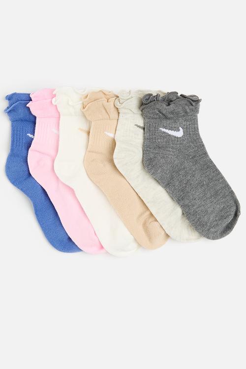 Nike girls ruffle ankle socks 6-pack - multi