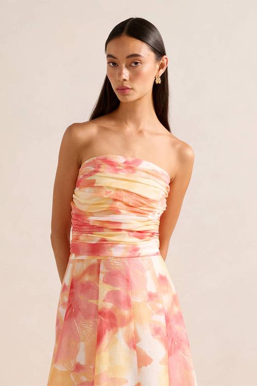 Laia Tucked Strapless Top