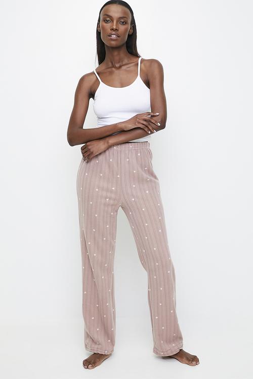 2 pack with heart polar winter knitted pajama bottoms - multi