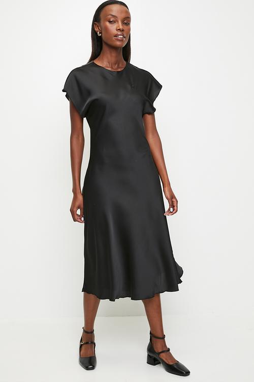 Wmn Isabella Bias Cut Dress - Black