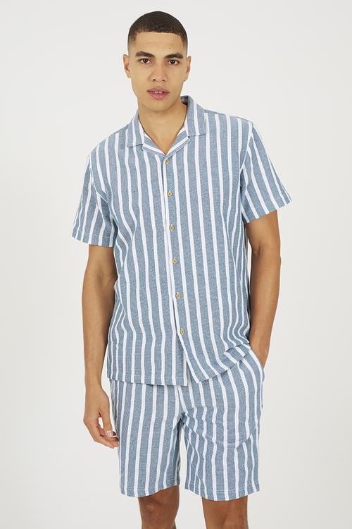 Collar Shirt - Blue & White