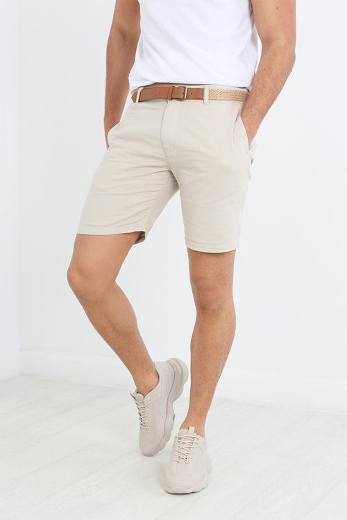 Cotton Linen Short - Light Stone