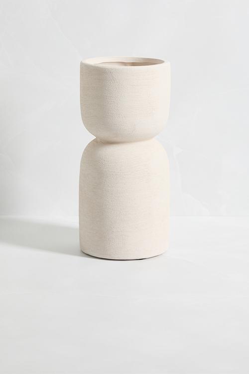 Stack stoneware vessel - white