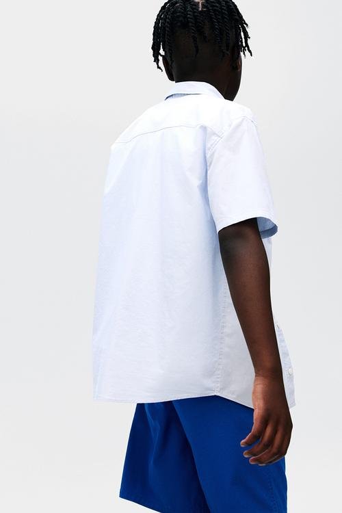 Cotton twill shorts - bright blue