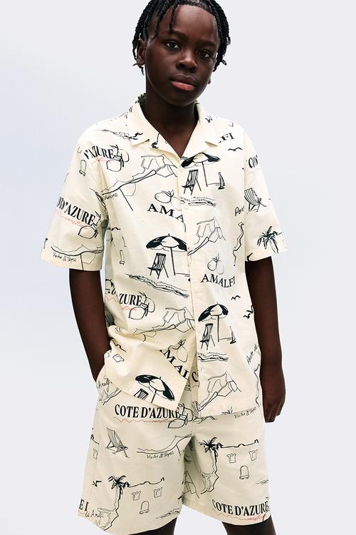 Cotton resort shirt - cream amalfi