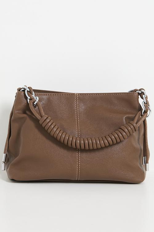 Elodie knotted strap tote bag - brown