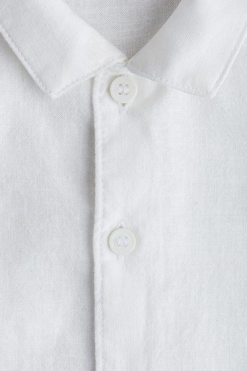 Linen-blend shirt - white