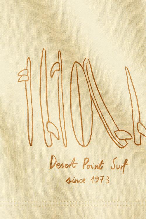 Printed sweatshorts - light yellow surfboards