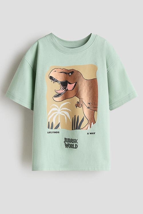 Oversized printed T-shirt - light green/jurassic world