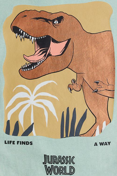Oversized printed T-shirt - light green/jurassic world