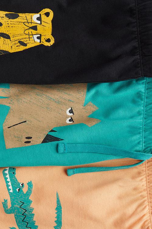 3-Pack pull-on shorts - turquoise/animals 