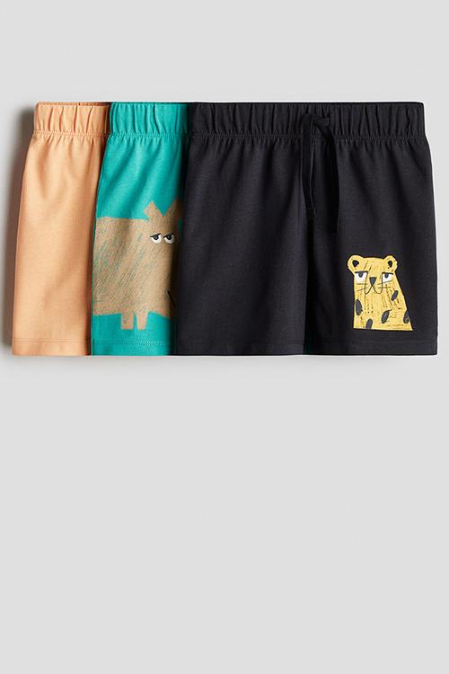 3-Pack pull-on shorts - turquoise/animals 