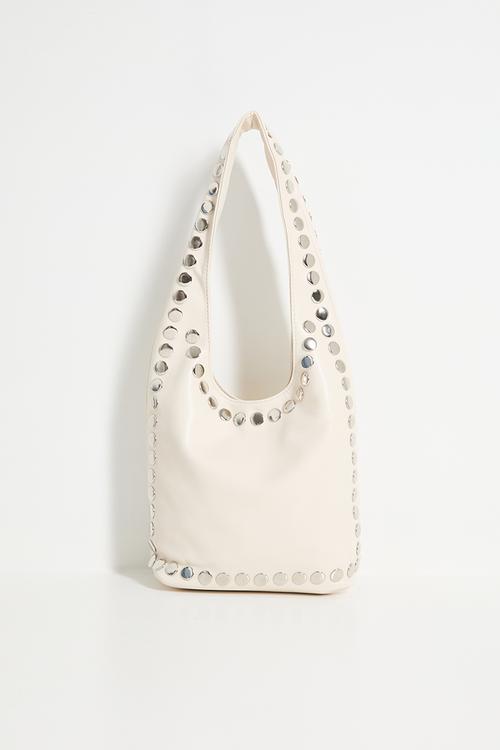 Kenna studded bucket bag - white