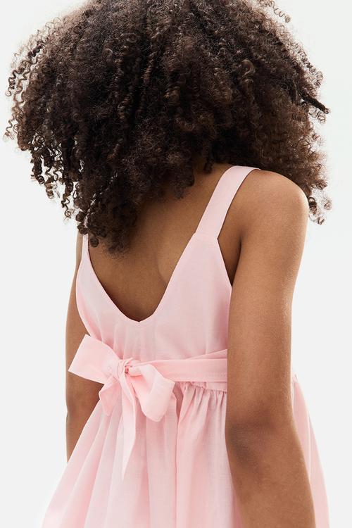 Cotton dress - light pink strawberry