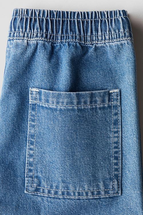 Cotton denim shorts - denim blue