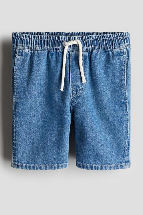 Cotton denim shorts - denim blue