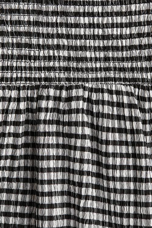 Smocked strappy top - black checked