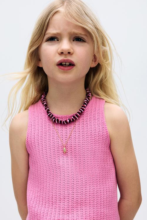 Textured-knit vest top - cerise