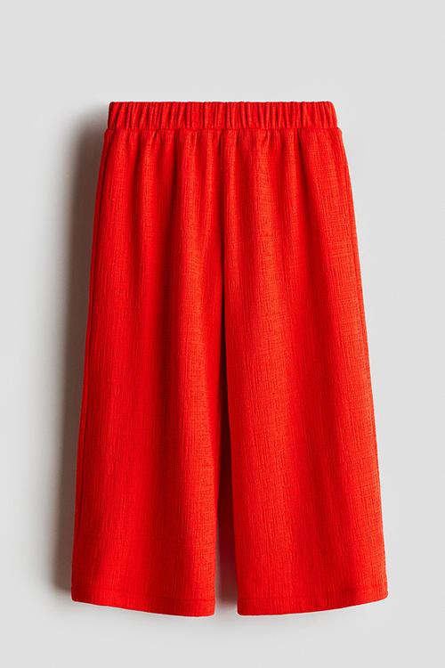 Wide leg jersey trousers - red