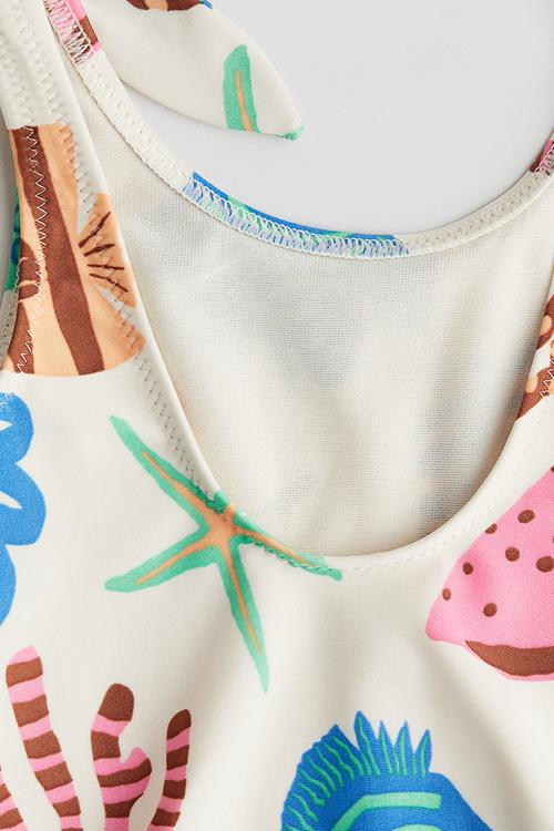 Printed swimsuit - cream & sealife