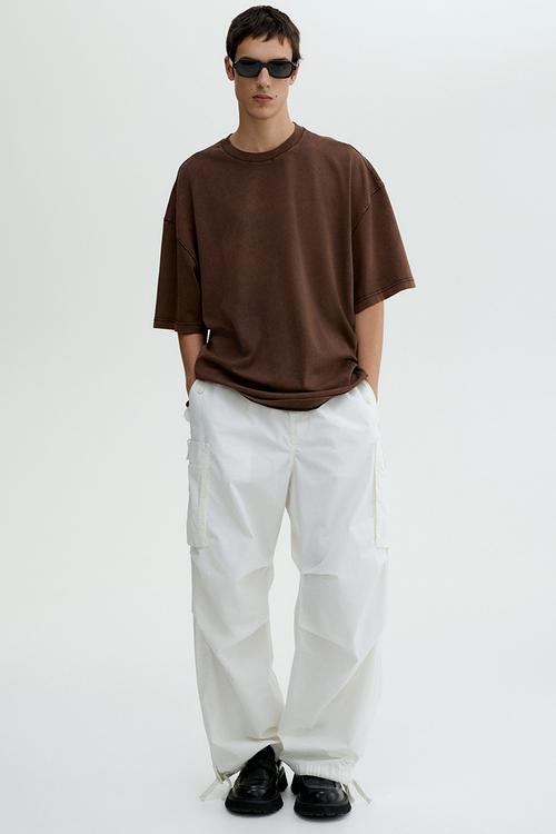 Oversized fit t-shirt - brown