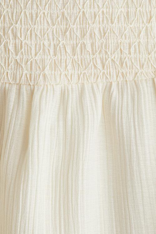 Smocked strappy dress - white