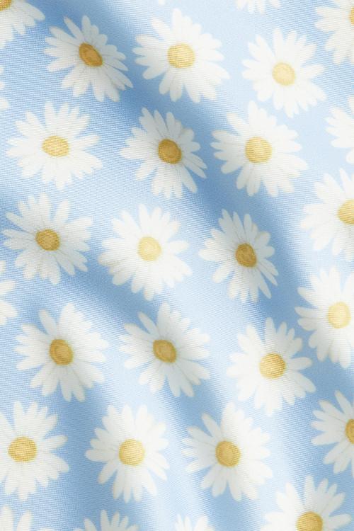 Upf 50 frill-trimmed swim top - light blue daisies 