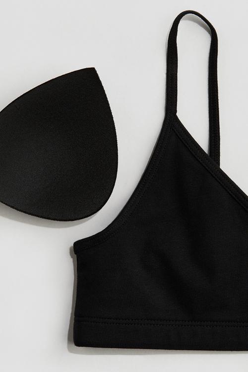 Padded crop top - black