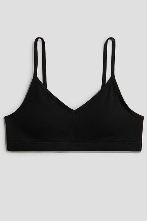 Padded crop top - black