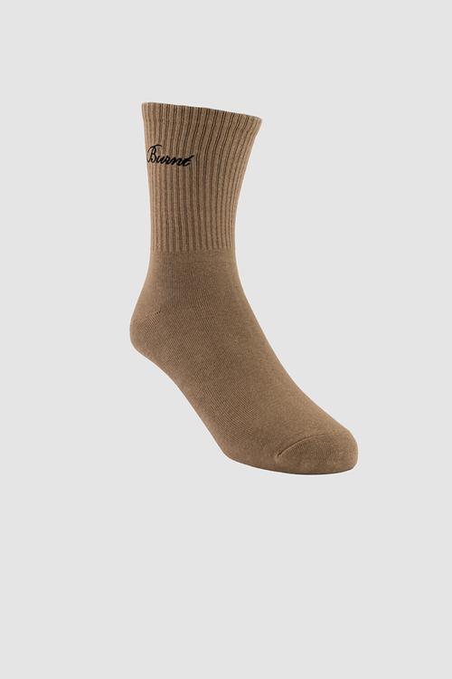 Headline Crew Sock -  Brown