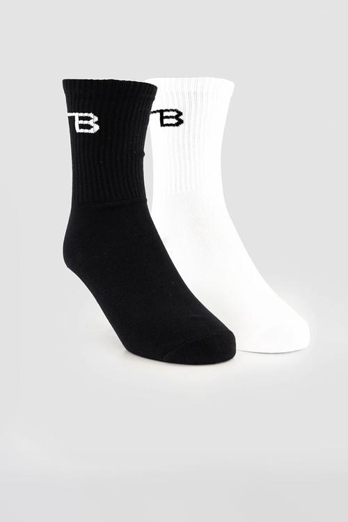 Crew Socks 2 Pack - White & Black