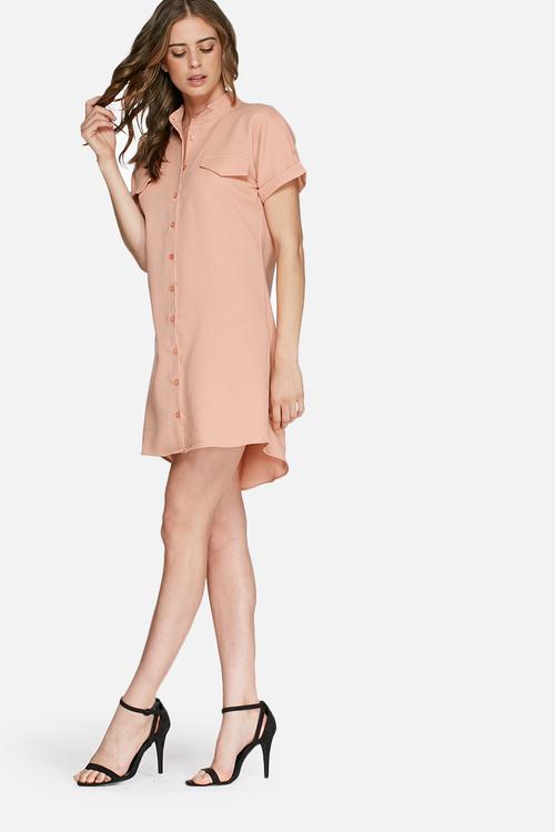 Short sleeve shirt dress