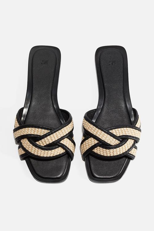 Braided sandals - light beige